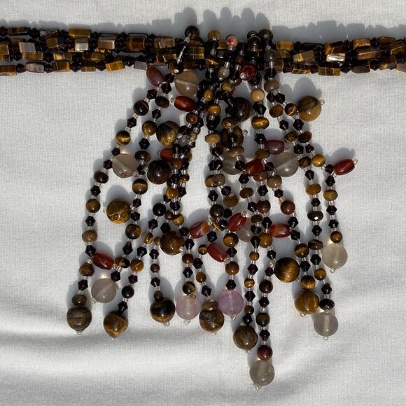 Tiger Eye and natural stone necklace - Picture 5 of 8